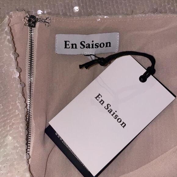 Cream Sequined Ruffled Skirt - Picture 5 of 5